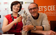 13.09.213 Press Conference. The LET'S CEE director Magdalena Zelasko and Karl Markovics, main actor in EASTALGIA are presenting the statue URANIA created by Tone Fink Credit Alex Halada